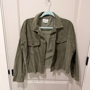 American Eagle Outfitters Olive Corduroy Jacket